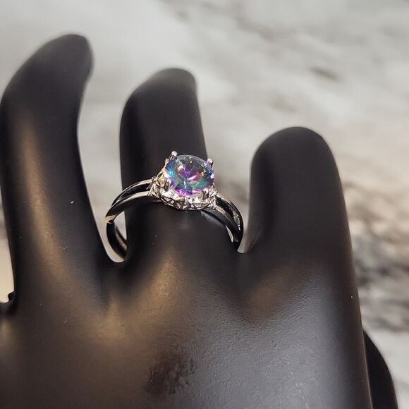 Multi Colors Zirconia Gemstone Ring Size 8 - Picture 11 of 16